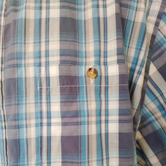 King Size Plaid Short Sleeve Button Down Shirt sz XL‎ - Picture 7 of 8